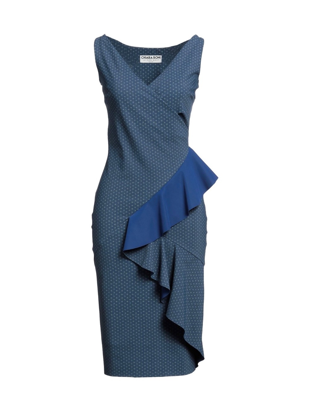 NWT Chiara Boni Dotted Ruffle Sheath Dress US 4; IT 40 - Picture 4 of 11